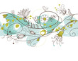 Retro floral seamless background