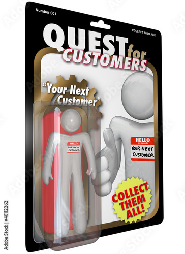 Illustration: Quest for Customers Action Figure Sales Success Quest for Customers Action Figure Sales Success