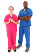 Black Male Doctor With Young White Female Nurse