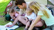 Video: Couple with children looking a map Couple with children looking a map