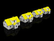 Real Estate four houses isolated on black