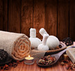 Photo: Spa massage setting with candlelight Spa massage setting with candlelight