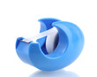 scotch tape in blue holder isolated on white. scotch tape in blue holder isolated on white.