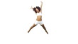 Video: Woman in training clothes jumping in slow motion Woman in training clothes jumping in slow motion