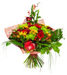bouquet of gerberas, roses and chrysanthemums