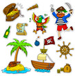 Vector: a set of pirate related icons a set of pirate related icons