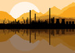 Industrial oil refinery factory landscape background