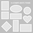 10 Blank Stamps White Frame