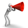Illustration: ShoutPersonHasMegaphonTopView ShoutPersonHasMegaphonTopView