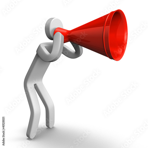 Illustration: ShoutPersonHasMegaphonTopView ShoutPersonHasMegaphonTopView