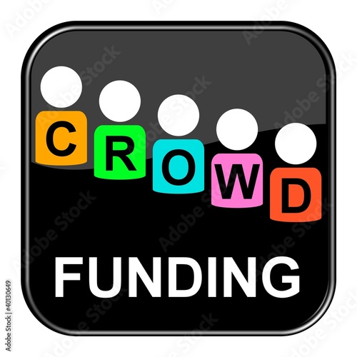 Illustration: Glossy Button schwarz - Crowdfunding Glossy Button schwarz - Crowdfunding