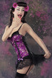 Beautiful Vietnamese girl dressed in oriental pin up style