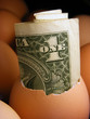One dollar banknote in eggshell