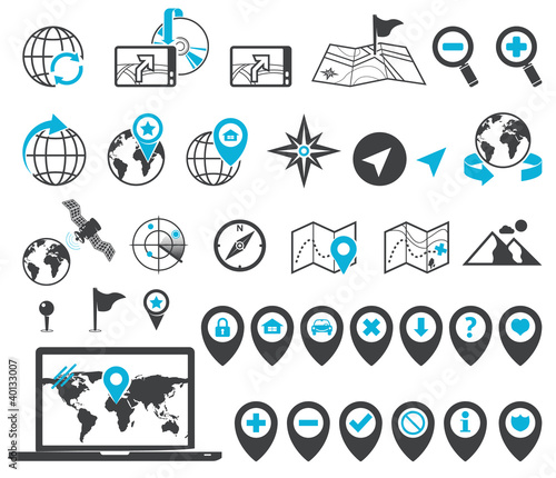 Vector: Location and destination icons Location and destination icons