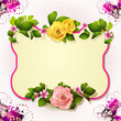 Mirror with roses and butterfly