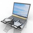 hands symbol on the laptop keyboard