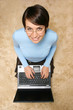 Cute caucasian girl with laptop Cute caucasian girl with laptop