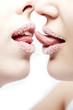 pair girl lips and tongues with sugar