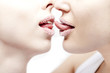 Photo: pair girl lips and tongues with sugar pair girl lips and tongues with sugar