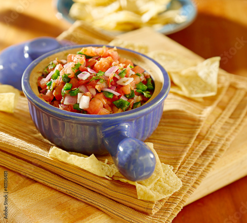 Photo: salsa with tortilla chips salsa with tortilla chips