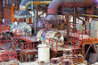 Foundry equipment in casting hangar of metallurgical plant