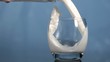 Milk poured abundantly in super slow motion