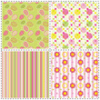 Set of Easter holiday seamless pattern