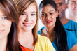 closeup portrait of group young multiracial people