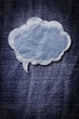 Recycle Paper Speech Bubble on old blue jean texture Recycle Paper Speech Bubble on old blue jean texture