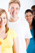 group of multicultural college students