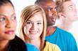 group of young international university students