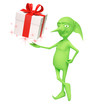 The magic elf with a gift