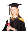 beautiful female university graduate portrait
