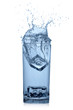 Splashing water in glass