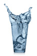 Splashing water in glass