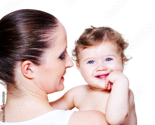 Photo: Laughing baby and mom Laughing baby and mom