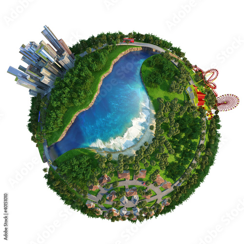 Ilustração: concept globe for home, work and leisure time concept globe for home, work and leisure time