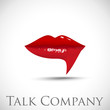Logo talking, red lips # Vector