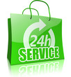 Einkaufstasche 24-Sunden-Service, grün