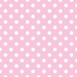 Polka dots on baby pink background retro seamless vector pattern