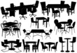 Illustration of tables and chairs Illustration of tables and chairs