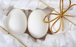 easter eggs with golden ribbon easter eggs with golden ribbon