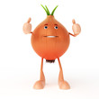 3d rendered illustration of a food character - onion