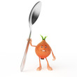 3d rendered illustration of a food character - onion