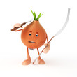 3d rendered illustration of a food character - onion