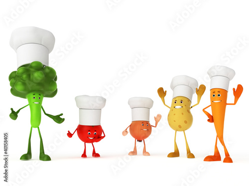 Illustration: 3d rendered illustration of some funny food characters 3d rendered illustration of some funny food characters