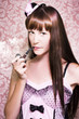 Attractive Film Actress Smoking Pipe