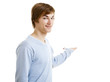 Man showing something