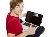 Man working with a laptop