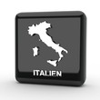 Button 3d Karte Italien schwarz